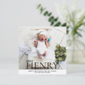 Faire-part de naissance de collage photo minimalis (Debout devant)