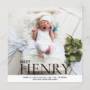 Faire-part de naissance de collage photo minimalis