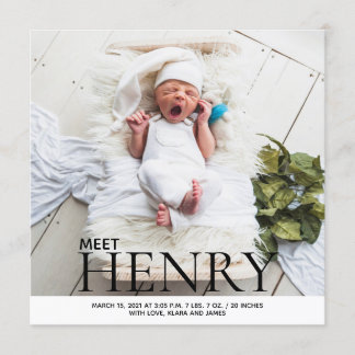 Faire-part de naissance de collage photo minimalis