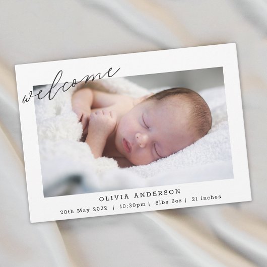 Faire-part de naissance de collage photo minimalis