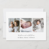 Faire-part de naissance de collage photo minimalis (Dos)