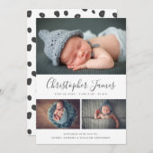 Faire-part de naissance de collage photo Modern Sc (Devant / Derrière)