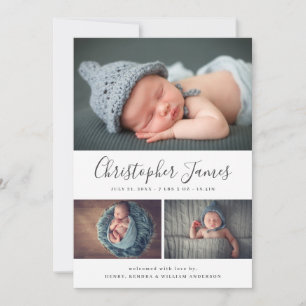 Faire-part de naissance de collage photo Modern Sc