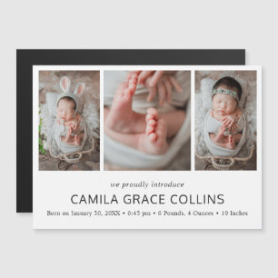 Faire-part de naissance de collage photo simple mo