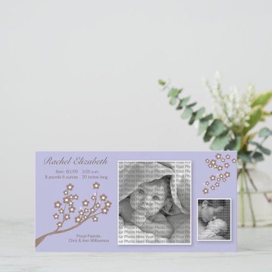 faire-part de naissance de conception de succursal (Debout devant)