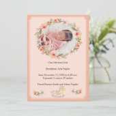 Faire-part de naissance de conception florale (Debout devant)