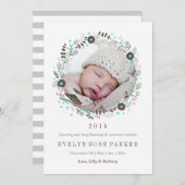 Faire-part de naissance de courge douce (Devant / Derrière)