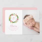 Faire-part de naissance de courroie d'aquarelle (Devant / Derrière)