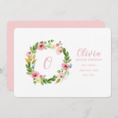 Faire-part de naissance de courroie d'aquarelle (Devant / Derrière)