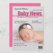 Faire-part de naissance de couverture de magazine (Devant / Derrière)