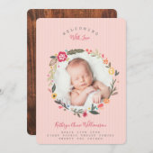 Faire-part de naissance de feuillage végétal (Devant / Derrière)