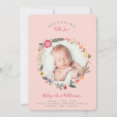 Faire-part de naissance de feuillage végétal (Devant)