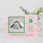 Faire-part de naissance de fille année bissextile  (Debout devant)