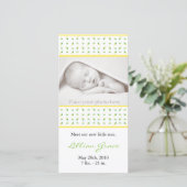 Faire-part de naissance de fille - Carte photo (Debout devant)