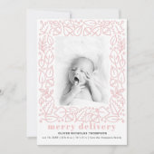 Faire-part de naissance de fille de livraison de m (Devant)