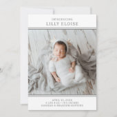 Faire-part de naissance de fille photo moderne (Devant)