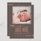 Faire-part de naissance de fleurs de Cooper (Devant / Derrière)