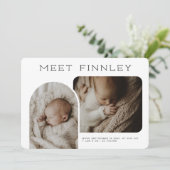 Faire-part de naissance de forme d'arc de collage (Debout devant)