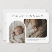 Faire-part de naissance de forme d'arc de collage (Devant)