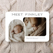 Faire-part de naissance de forme d'arc de collage 