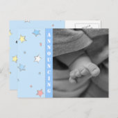 Faire-part de naissance de garçon (Devant / Derrière)