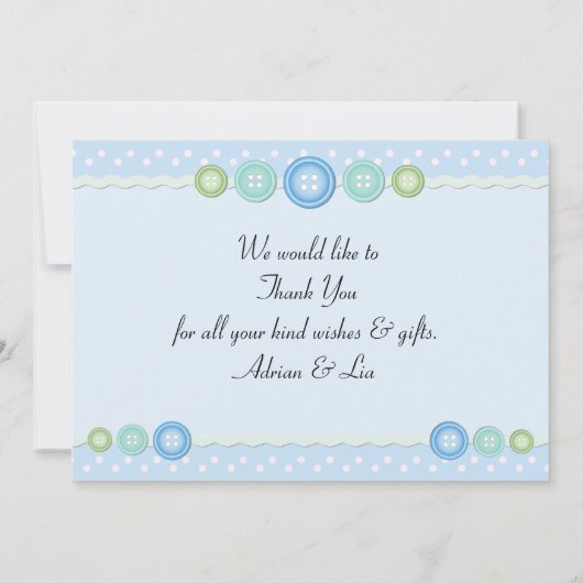 Faire-part de naissance de garçon (Dos)