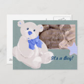 Faire-part de naissance de garçon (Devant / Derrière)