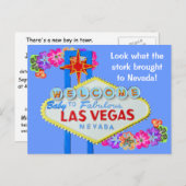 Faire-part de naissance de garçon à Las Vegas (Devant / Derrière)