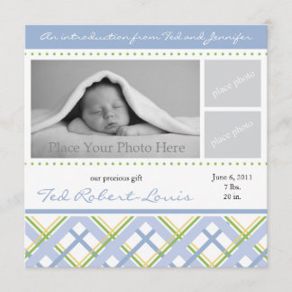 Faire-part de naissance de garçon - Carte photo