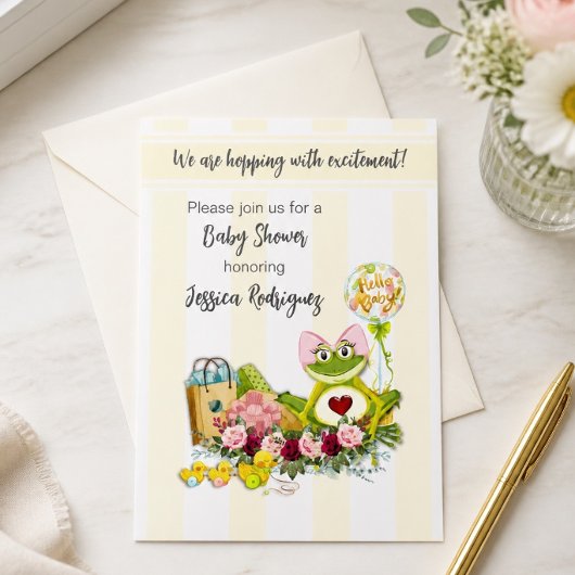 Faire-part de naissance de grenouille fille fantai