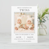 Faire-Part de Naissance de Jumeaux avec Photo de S (Debout devant)