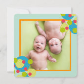 Faire-part de naissance de jumeaux Bébé cercles ef (Dos)