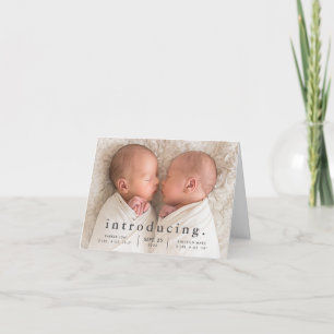 Faire-Part de Naissance de Jumeaux Photo Minimalis