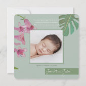 Faire-part de naissance de la jungle de Tigre (Dos)