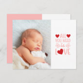 Faire-part de naissance de la Saint Valentin (Devant / Derrière)