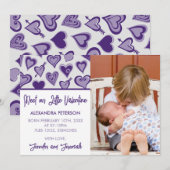 Faire-part de naissance de la Saint-Valentin notre (Devant / Derrière)