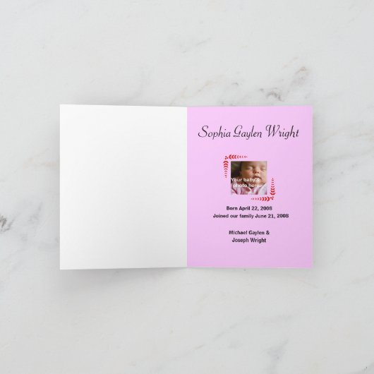 Faire-part de naissance de lanterne (Intérieur)