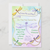 Faire-part de naissance de libellule aux tons past (Dos)