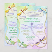 Faire-part de naissance de libellule aux tons past (Devant / Derrière)