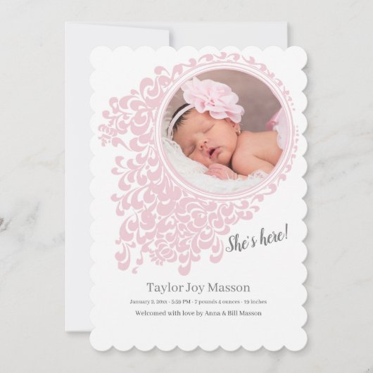 Faire-part de naissance de Mariah Photo (Devant)