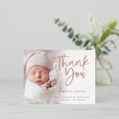 Faire-part de naissance de Merci à huile superposé (Debout devant)