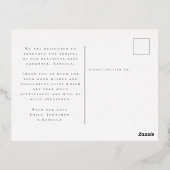 Faire-part de naissance de Merci à huile superposé (Verso)