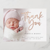 Faire-part de naissance de Merci à huile superposé (Recto)