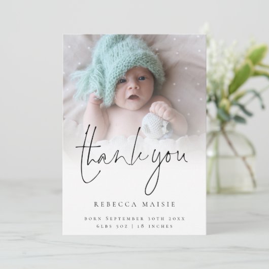 Faire-part de naissance de Merci de couverture pho (Debout devant)