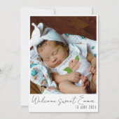 Faire-part de naissance de Merci de pêche doux (Dos)