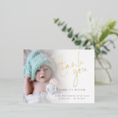 Faire-part de naissance de Merci de script Foil Ph (Debout devant)