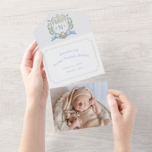 Faire-part de naissance de monogramme de poignets  (Déchirure)