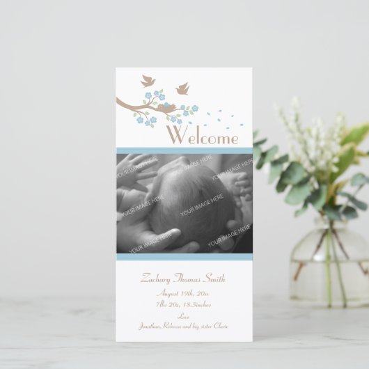 Faire-part de naissance de nids d'oiseaux (Debout devant)