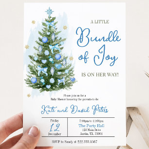 Faire-Part de Naissance de Noël Bleu Un Petit Paqu