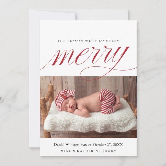 Faire-part de naissance de Noël, Carte de vacances (Devant)